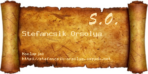 Stefancsik Orsolya névjegykártya